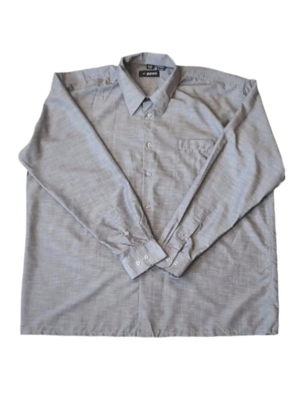 Echo Mens Light Gray Button Down Shirt Size 2XL 18 18½ Casual Long Sleeve